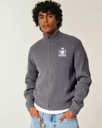 Lässiger Pullover mit Grafik und Reißverschluss Lässiger Pullover mit Grafik und Reißverschluss