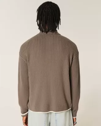 Lässiger Pullover mit Reißverschluss und Zahlengrafik Lässiger Pullover mit Reißverschluss und Zahlengrafik