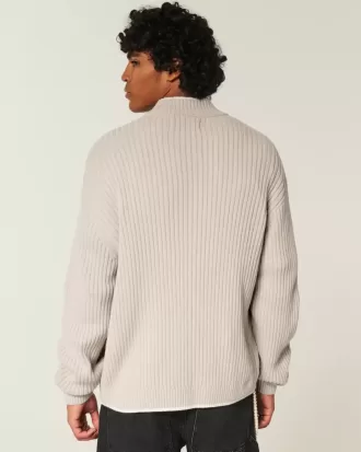 Lässiger Pullover mit Reißverschluss und Zahlengrafik Lässiger Pullover mit Reißverschluss und Zahlengrafik