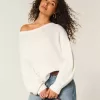 Lässiger schulterfreier Pullover