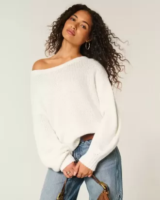 Lässiger schulterfreier Pullover