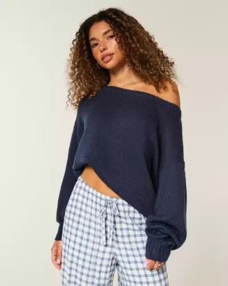 Lässiger schulterfreier Pullover