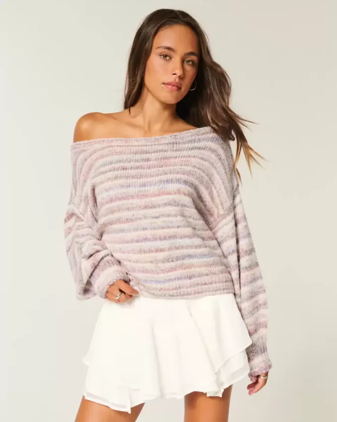 Lässiger schulterfreier Pullover Lässiger schulterfreier Pullover