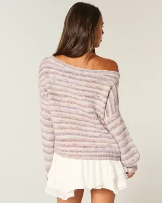 Lässiger schulterfreier Pullover