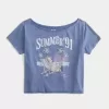 Lässiges schulterfreies Sommer-T-Shirt mit Grafik Lässiges schulterfreies Sommer-T-Shirt mit Grafik