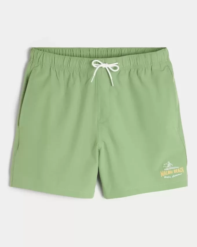 Malibu Beach – Volley-Badehose mit Grafik bis zur Mitte des Oberschenkels Malibu Beach – Volley-Badehose mit Grafik bis zur Mitte des Oberschenkels