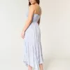 Maxikleid mit V-Ausschnitt im Häkel-Mix