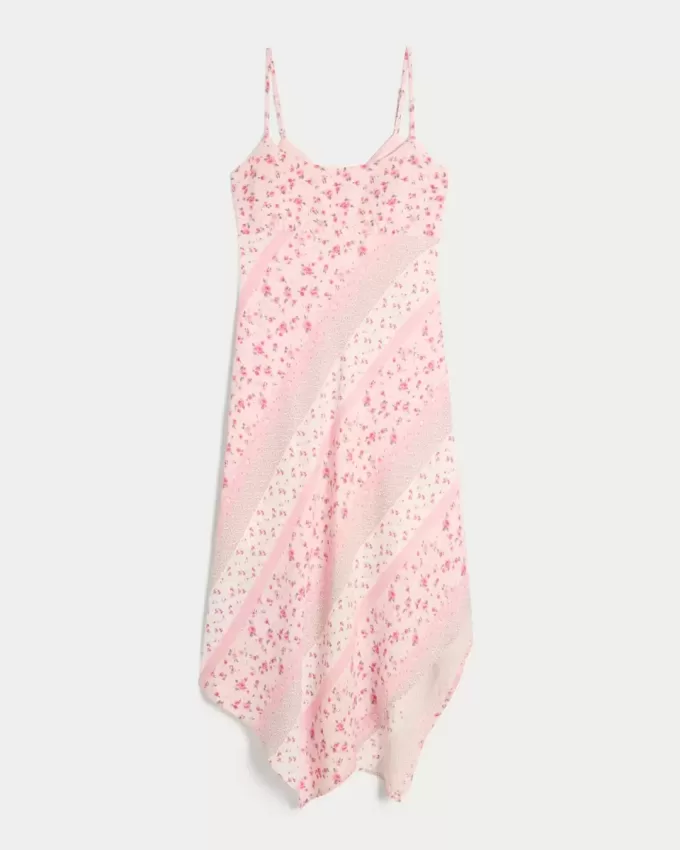 Midikleid mit asymmetrischem Saum