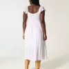 Midikleid mit Flatterärmeln und Doppelschnürung Midikleid mit Flatterärmeln und Doppelschnürung
