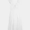 Midikleid mit Flatterärmeln und Doppelschnürung Midikleid mit Flatterärmeln und Doppelschnürung