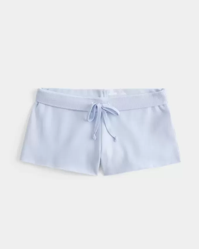 Mini-Fleece-Shorts mit Spitzengrafik Mini-Fleece-Shorts mit Spitzengrafik