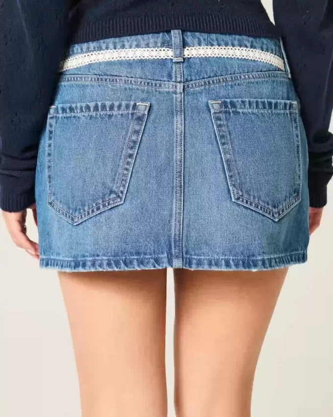 Mini-Jeansrock mit Spitzenband Mini-Jeansrock mit Spitzenband