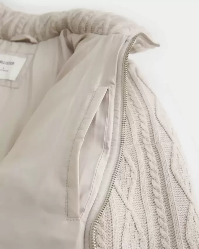 Mini-Pufferjacke aus Strick
