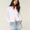 Mini-Skort aus Denim in heller Waschung mit Nieten Mini-Skort aus Denim in heller Waschung mit Nieten