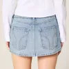 Mini-Skort aus Denim in heller Waschung mit Nieten Mini-Skort aus Denim in heller Waschung mit Nieten