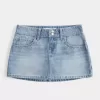Mini-Skort aus Denim in heller Waschung mit Nieten Mini-Skort aus Denim in heller Waschung mit Nieten