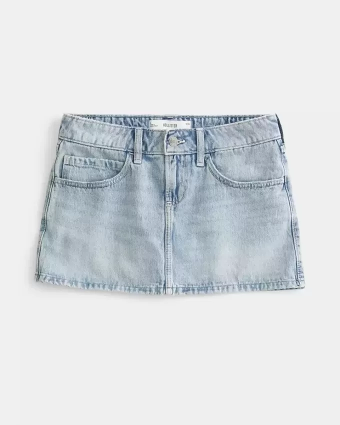 Mini-Skort aus hell gewaschenem Denim Mini-Skort aus hell gewaschenem Denim