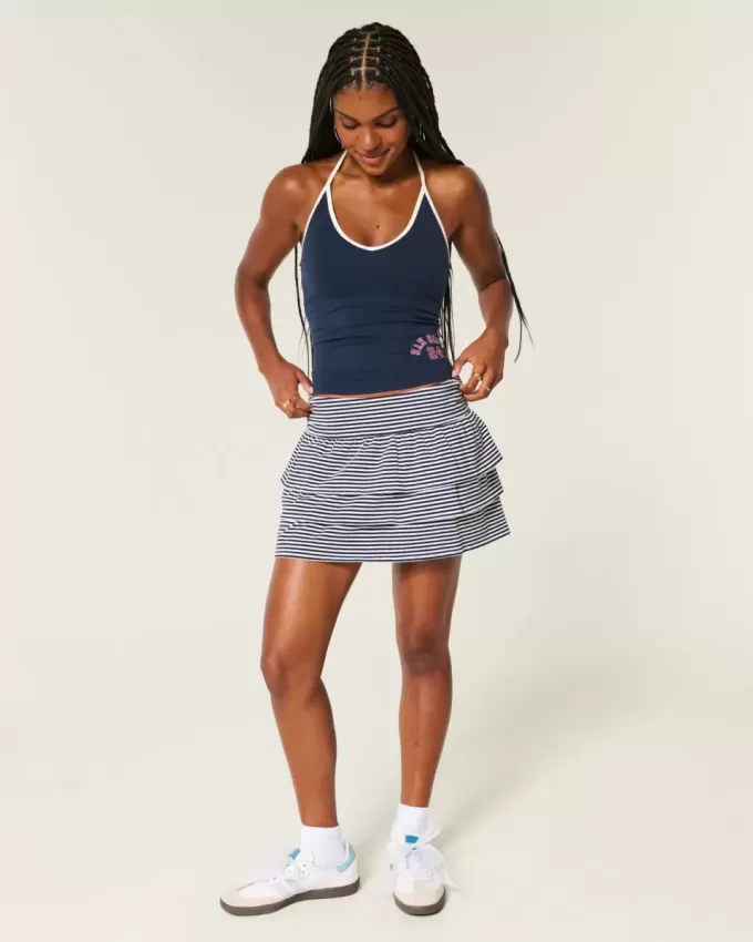Mini-Skort aus Rüschenstrick Mini-Skort aus Rüschenstrick