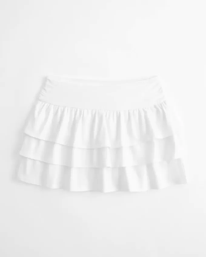 Mini-Skort aus Rüschenstrick Mini-Skort aus Rüschenstrick