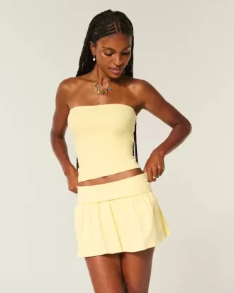 Mini-Skort aus Strick mit Umschlag