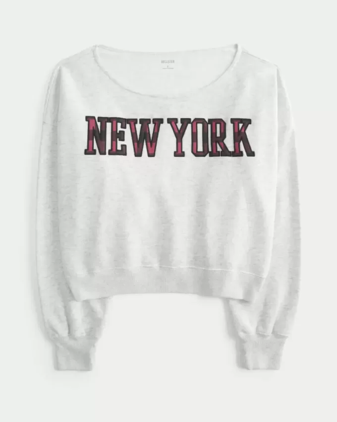 Mini-Sweatshirt mit New York-Grafik Mini-Sweatshirt mit New York-Grafik