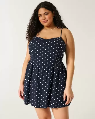 Minikleid aus Leinenmischung mit offenem Rücken Minikleid aus Leinenmischung mit offenem Rücken