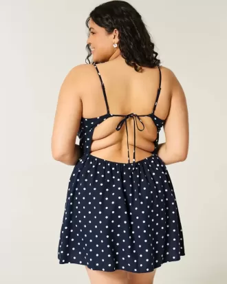 Minikleid aus Leinenmischung mit offenem Rücken Minikleid aus Leinenmischung mit offenem Rücken