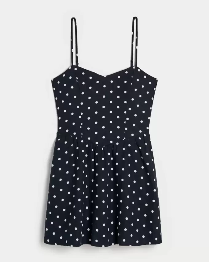Minikleid aus Leinenmischung mit offenem Rücken Minikleid aus Leinenmischung mit offenem Rücken