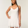 Minikleid mit asymmetrischem Spitzensaum