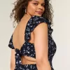 Minikleid mit Flatterärmeln und V-Taille