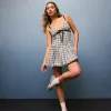 Minikleid mit V-Ausschnitt und Bubble-Muster Minikleid mit V-Ausschnitt und Bubble-Muster