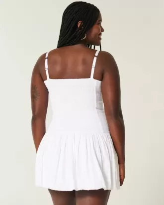 Minikleid mit V-Ausschnitt und Bubble-Muster
