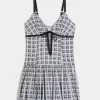Minikleid mit V-Ausschnitt und Bubble-Muster Minikleid mit V-Ausschnitt und Bubble-Muster