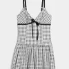 Minikleid mit V-Ausschnitt und Bubble-Muster Minikleid mit V-Ausschnitt und Bubble-Muster
