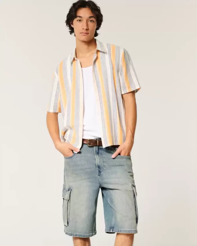 Mittel gewaschene Super Baggy-Cargo-Shorts aus Denim