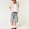 Mittel gewaschene Super Baggy-Cargo-Shorts aus Denim