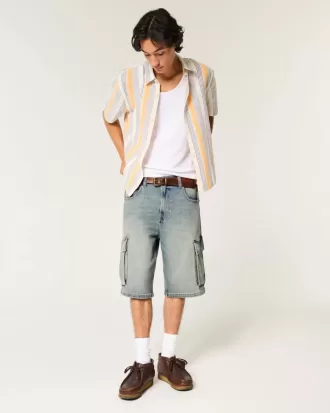 Mittel gewaschene Super Baggy-Cargo-Shorts aus Denim