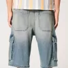 Mittel gewaschene Super Baggy-Cargo-Shorts aus Denim