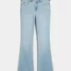 Mittelhohe Bootcut-Jeans in heller Waschung Mittelhohe Bootcut-Jeans in heller Waschung