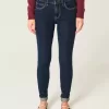 Mittelhohe Skinny-Jeans in dunkler Waschung Mittelhohe Skinny-Jeans in dunkler Waschung