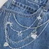 Mittelwaschbarer Mini-Denim-Skort mit Kettenstickerei Mittelwaschbarer Mini-Denim-Skort mit Kettenstickerei
