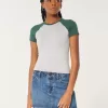 Nahtloses Longline-Crew-Baby-T-Shirt aus Stoff Nahtloses Longline-Crew-Baby-T-Shirt aus Stoff