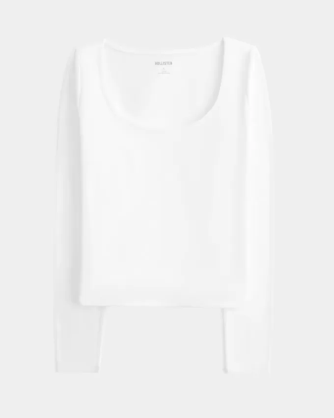Nahtloses Scoop-Top aus weichem Stretch-Stoff Nahtloses Scoop-Top aus weichem Stretch-Stoff