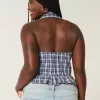 Neckholder-Bluse mit Kragen Neckholder-Bluse mit Kragen