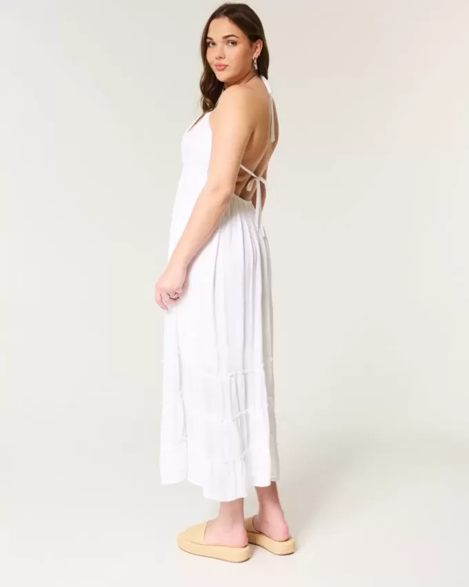Neckholder-Maxikleid mit offenem Rücken