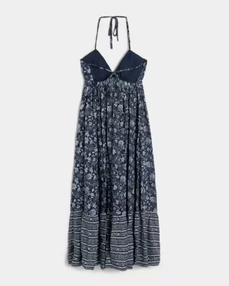 Neckholder-Maxikleid mit offenem Rücken