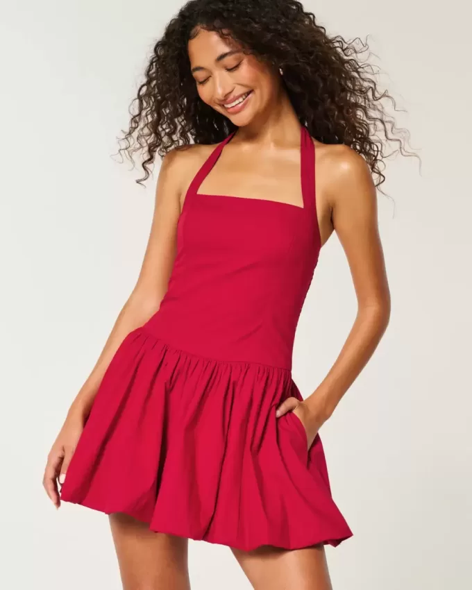 Neckholder-Mini-Bubble-Skort-Kleid Neckholder-Mini-Bubble-Skort-Kleid