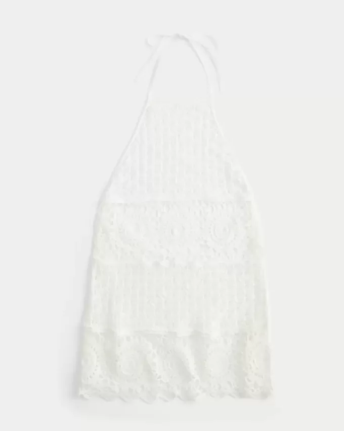 Neckholder-Minikleid im Häkelstil Neckholder-Minikleid im Häkelstil