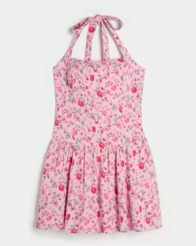Neckholder-Minikleid mit tiefer Taille Neckholder-Minikleid mit tiefer Taille