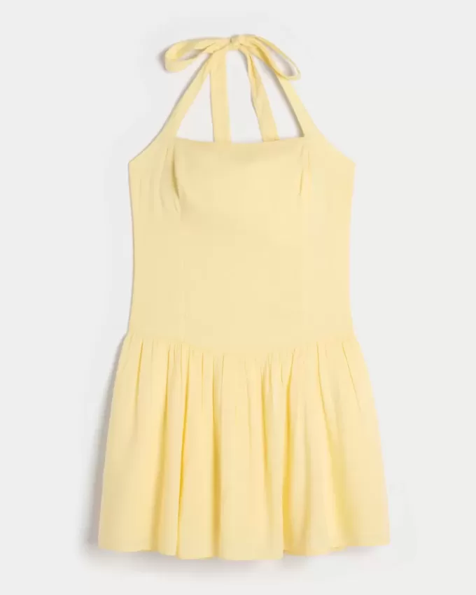 Neckholder-Minikleid mit tiefer Taille Neckholder-Minikleid mit tiefer Taille